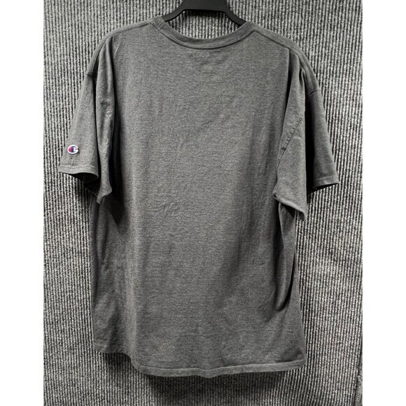 Champion Authentic Athleticwear T-Shirt Men XL Gray Logo Spellout &‎ Sleeve Top - Picture 7 of 8